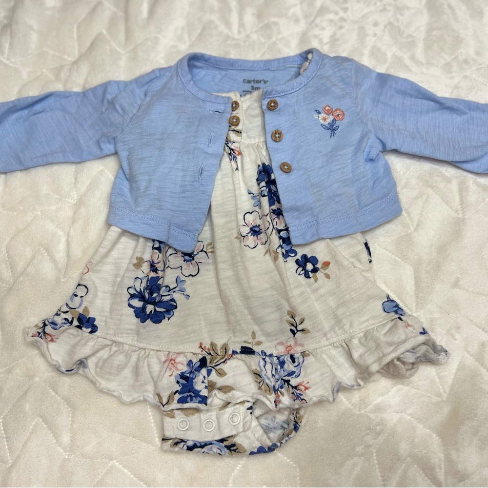 EUC Bodysuit dress with cardigan
